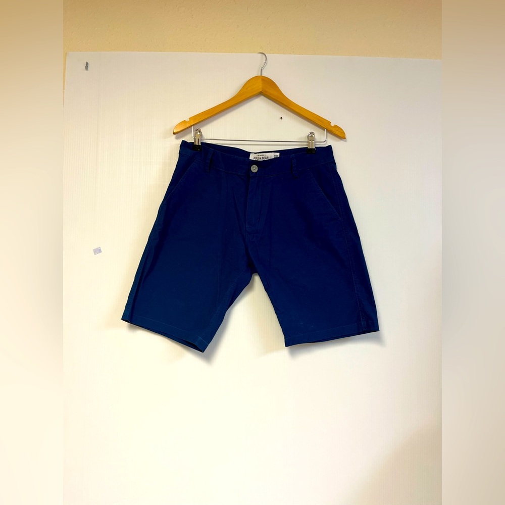 Pull & Bear Navy Blue Slim Stretch‎ Chino Shorts – Size 32 x 9” Inseam
